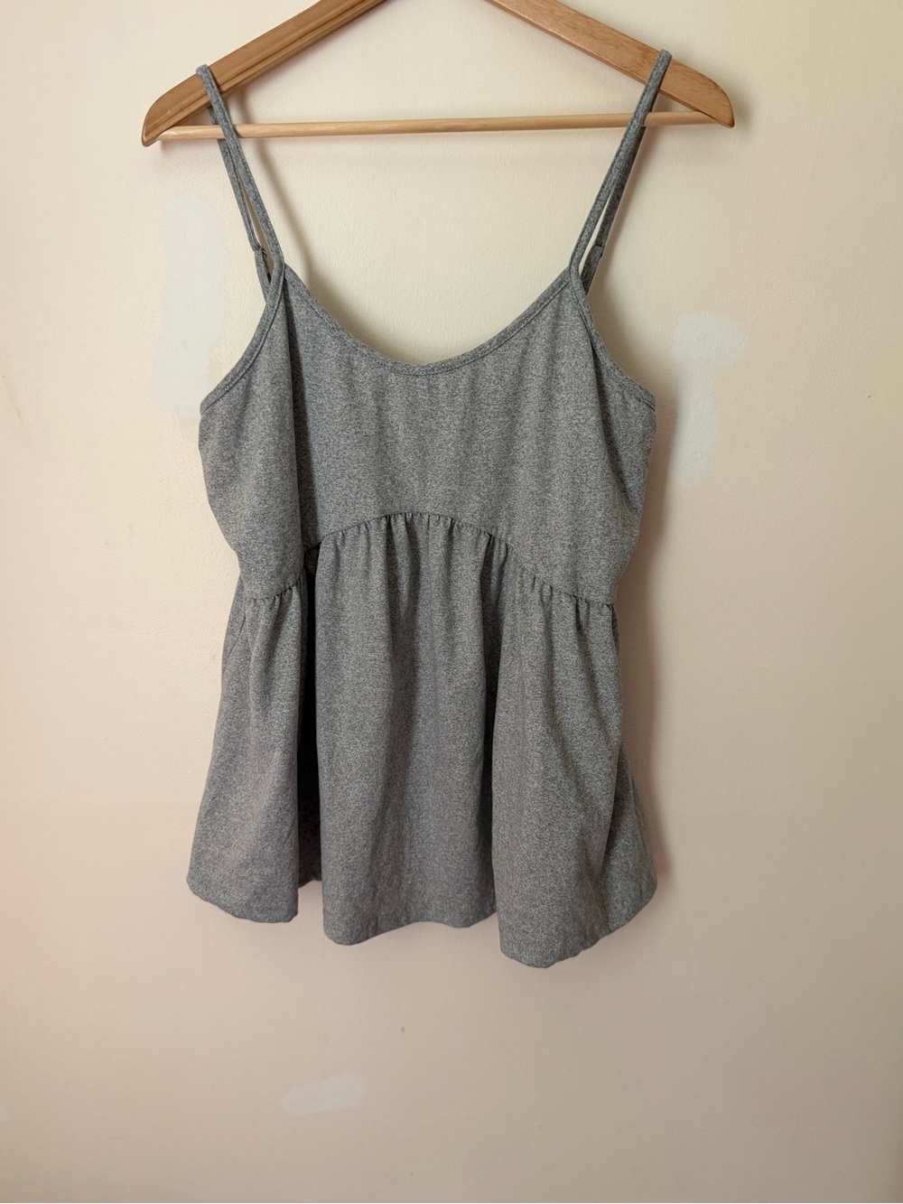 SHEIN Gray Spaghetti Strap Babydoll Tank Top
